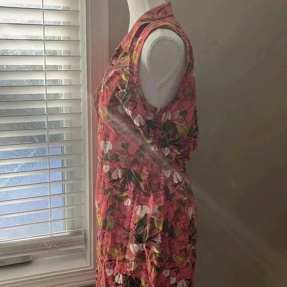 ❤️2/$30❤️[XL]Vans Wilder Obleka Roza Floral Tunic Sleeveless  Dress - Picture 5 of 8
